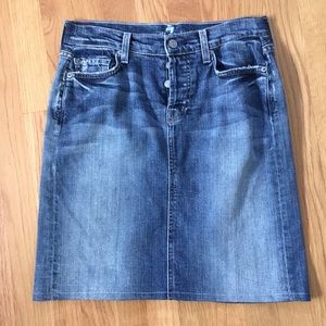 7 For All Mankind distressed jean skirt